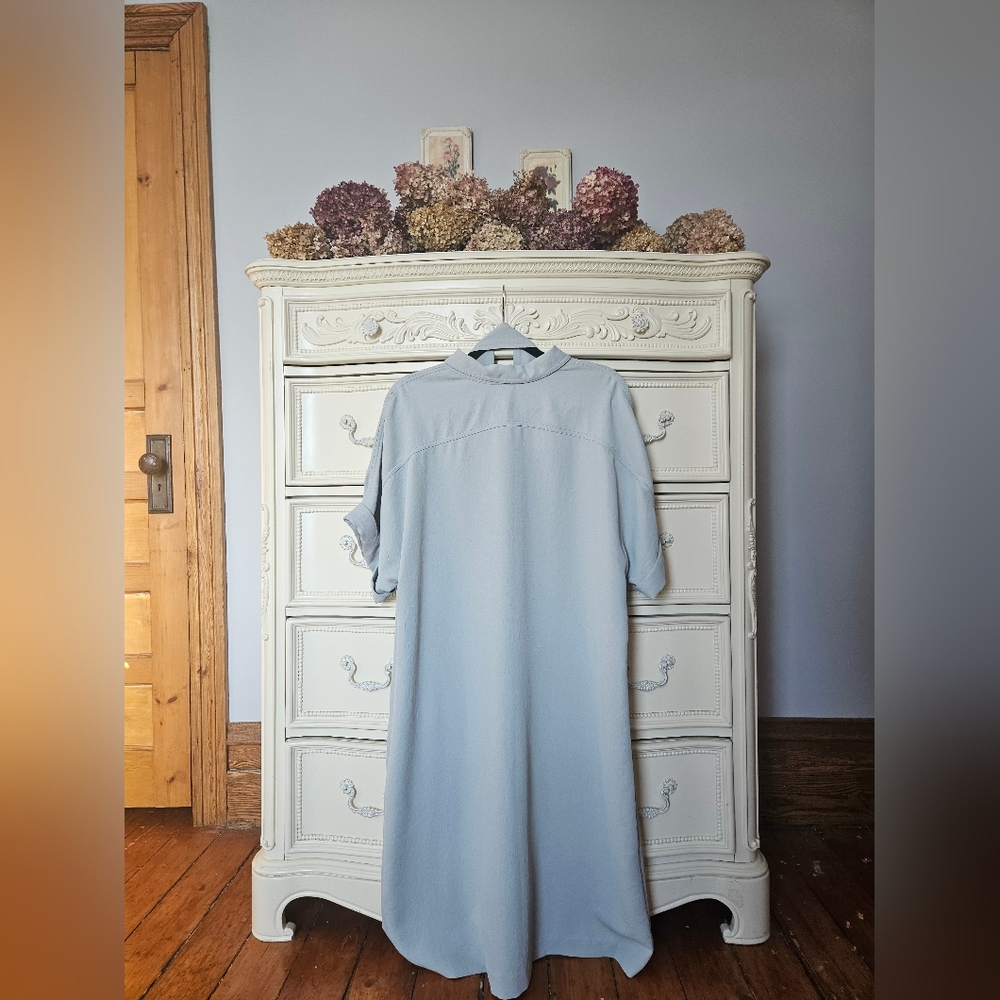 Aritzia Babaton light Blue Glen Polo shirt dress Size L - Picture 4 of 5